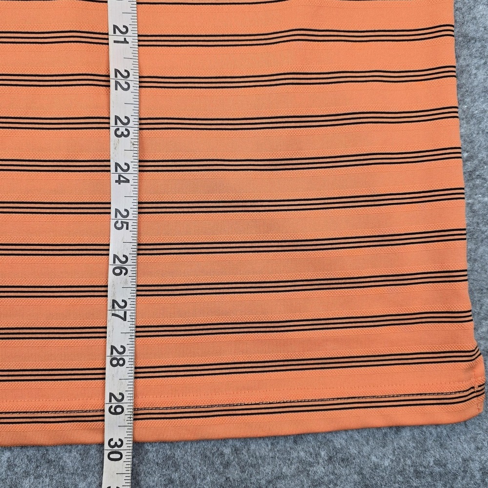 PGA Tour Polo Shirt Mens XL Orange Black Striped Golf Performance Short Sleeve - Picture 8 of 10
